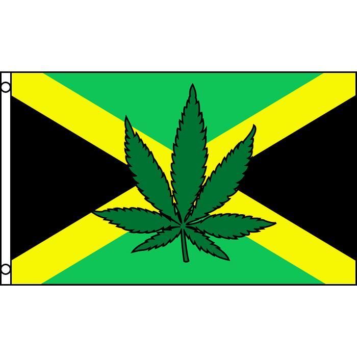 Drapeau Jamaïque Cannabis 150x90cm jamaicain Achat / Vente
