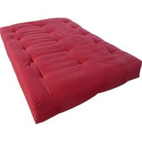 FUTON  Matelas Futon Rouge en Coton 90x190