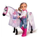 POUPEE-POUPON Nancy 43cm Equitation + cheval à longue crinière