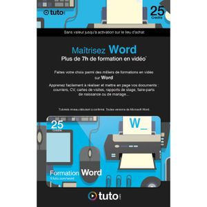 LOGICIEL LOISIRS Carte 25 Crédits Tuto Formation Word LOGICIEL LOISIRS Carte 25 Crédits Tuto Formation Word