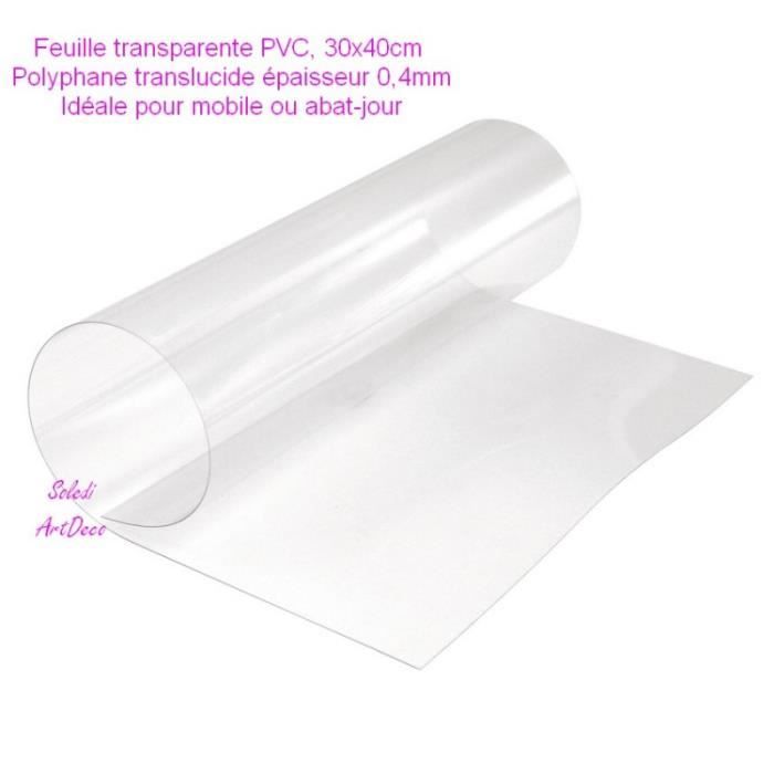 Feuille Polyphane Blanc 1m X 0.25m - Adhésif 1 Face Pour Abat-jour - Épaisseur 0.30mm
