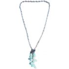 SAUTOIR ET COLLIER Chaine pampille d'aigue marine
