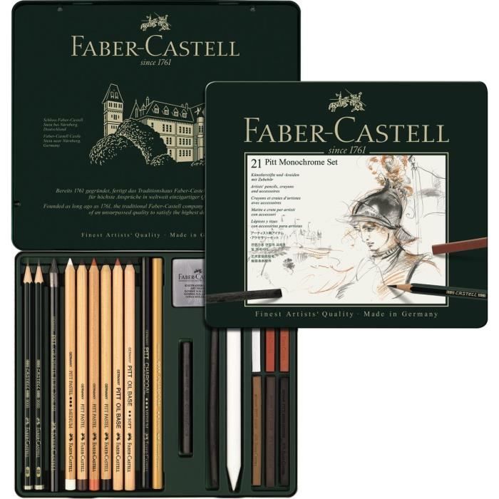 FABER-CASTELL Set PITT Monochrome 21 Pièces - Achat / Vente Kit De ...