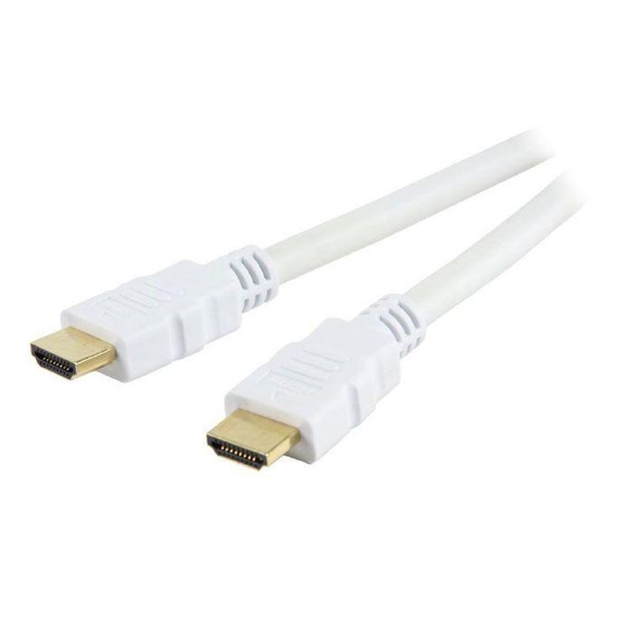 CÃ¢ble - connectique Cordon HDMI 1.3 mÃ¢le-mÃ¢le (blanc, plaquÃ© or)