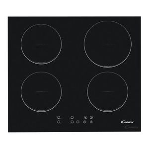 CANDY CTI640C/1 Table de cuisson ? induction - 4 zones - 6800W - L59,5 x P51cm - Rev?tement verre - Noir