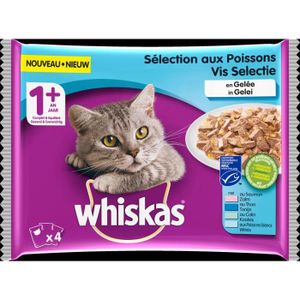 WHISKAS Pâtée Pour Chat Filet De P?che En Gelée 4x100g