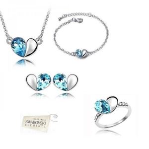 PARURE Coffret Parure Bijoux Cœur Cristal Swarovski Eléme