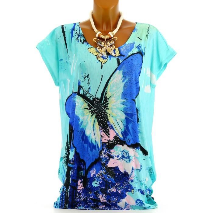 T-shirt Fille Manche Courte – Motif Papillon – Léger Et Confortable – 1 à 13 Ans