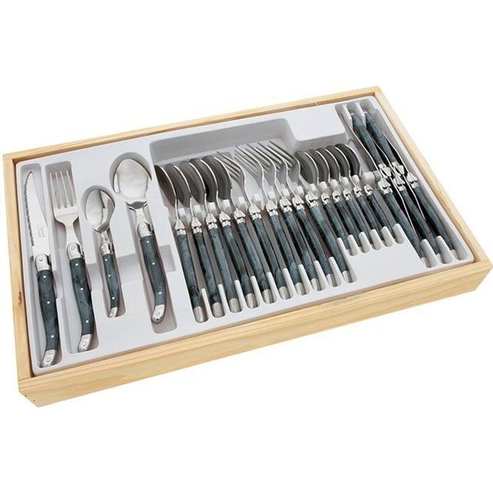 laguiole menagere 24 pieces gris nacre