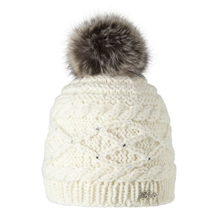 Bonnet blanc à pompon Barts Modèle junior et femme