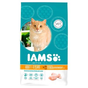 IAMS Croquettes au poulet - Toutes races - Stérilisé - 2,55kg - Pour chat adulte