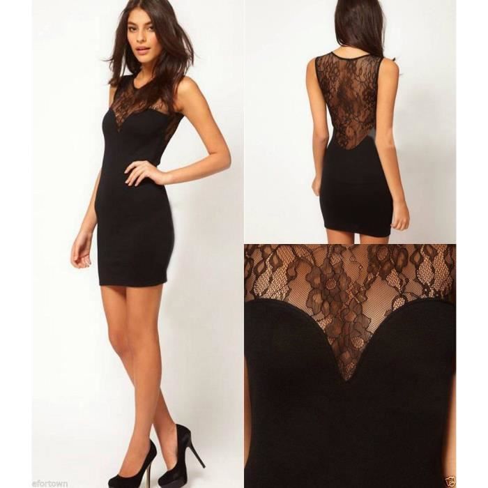 ROBE MINI ROBE NOIR DENTELLE 2 TAILLES S ET M