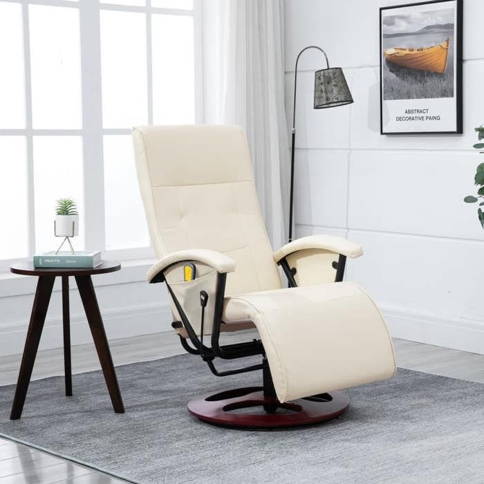 Fauteuil de relaxation en similicuir avec 10 points de massages pour