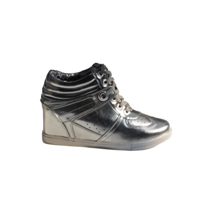 basket noir brillante femme
