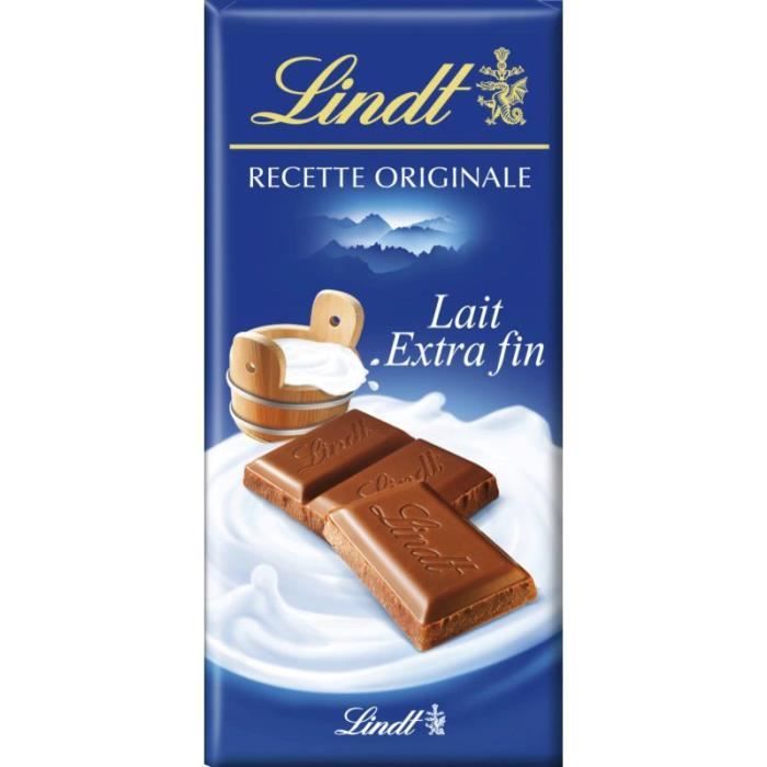 LINDT Chocolat Au Lait Extra Fin Recette Originale X Gr Achat Vente Chocolat En