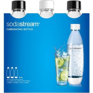 Pack de 3 bouteilles PET 1L Fuse Blanche et Noire - SODASTREAM