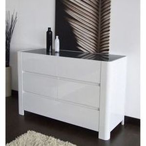commode laquee blanc 6 tiroirs