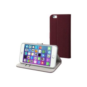 MUVIT Wallet Folio Etui - 3 Rangements cartes - Rouge - Pour Apple Iphone 6, 6s +