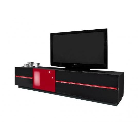 Verre Rouge Achat / Vente meuble tv Meuble TV MEDIA HOME