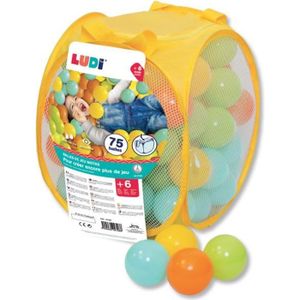 LUDI 75 Balles de Jeu + Sac de Transport