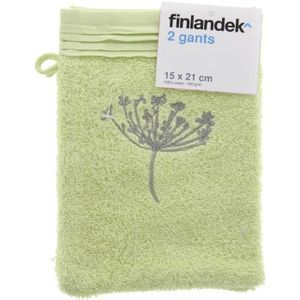 TOUT SIMPLEMENT Lot de 2 gants - 15 x 21 cm - Graminé - M - Amande