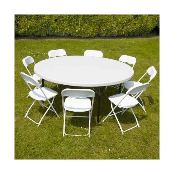 Table ronde jardin 8 personnes