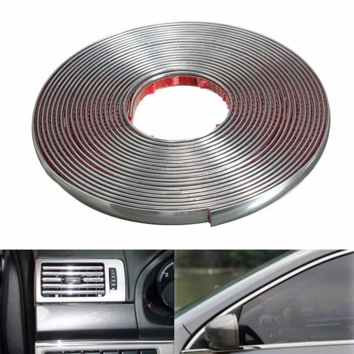 Bande Adhésive Chromée Argent 8mm X 4,5m - Décoration Intérieure Et Bricolage