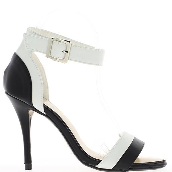 Sandales bicolores noir et blanc... - Achat  Vente escarpin Sandales ...