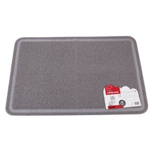 MPETS Tapis sortie maison de toilette rectangulaire - Pour chat - 60x89cm - Gris