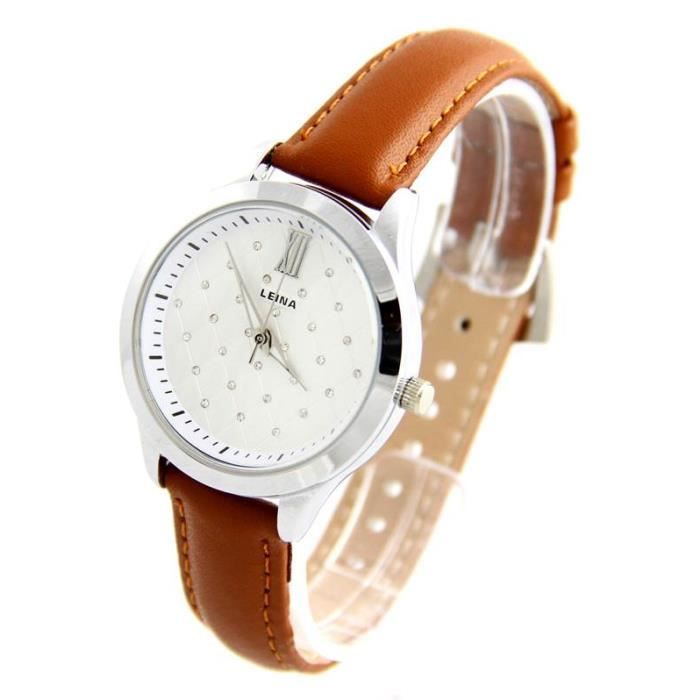 Montre femme marron