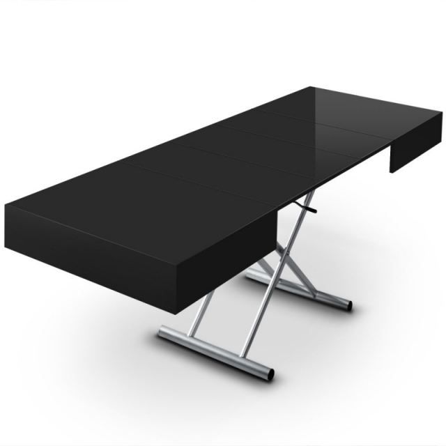 table basse relevable extensible noir gris design