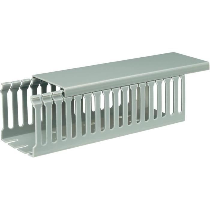 Goulotte de câblage électrique 2 m, 65 x 65mm gris Achat / Vente