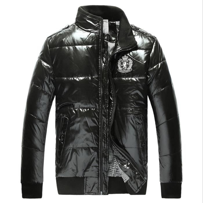 doudoune noir vernis homme