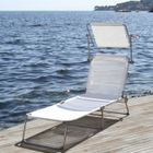  BASIC Transat pliable en acier et ombrelle écru