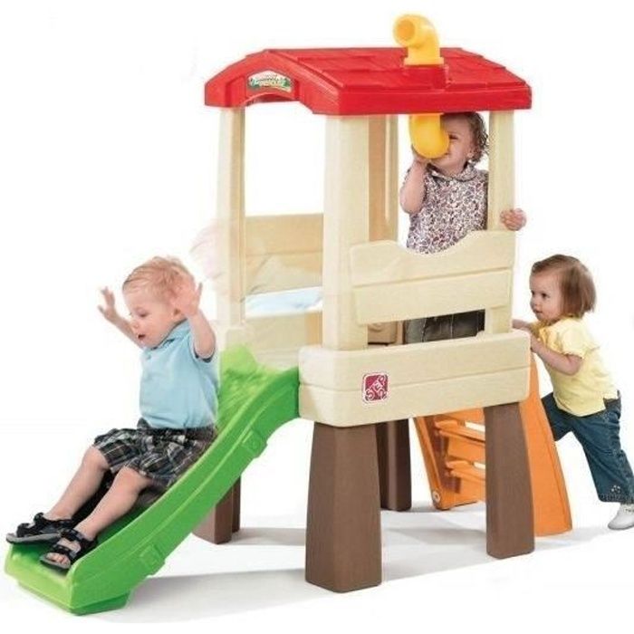 Step Maisonnette Perch E Enfants Avec Toboggan Achat Vente