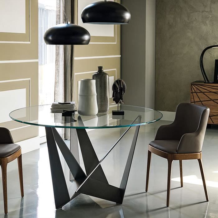 Table à manger ronde design en verre boavista achat / vente ... Design table a manger