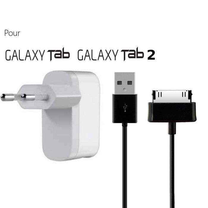 chargeur secteur forte puissance + cable adapté pour tablette Samsung
