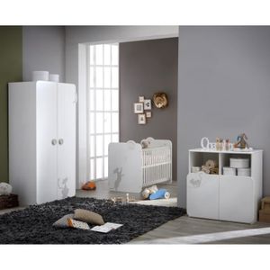 KITTY Chambre Bébé Compl?te : Lit + Armoire + Commode
