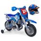 PORTEUR-POUSSEUR-DRAISIENNE-TRICYCLE Moto Febercross scx 6 volts avec casque Feber