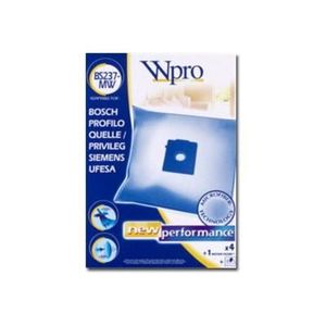 WPRO BS237-MW Sac aspirateur Bosch / 4 sacs + 1 FM Fermeture propreté