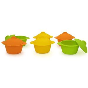 YOKO DESIGN Lot de 6 baby cocottes ?7 cm orange, jaune et vert