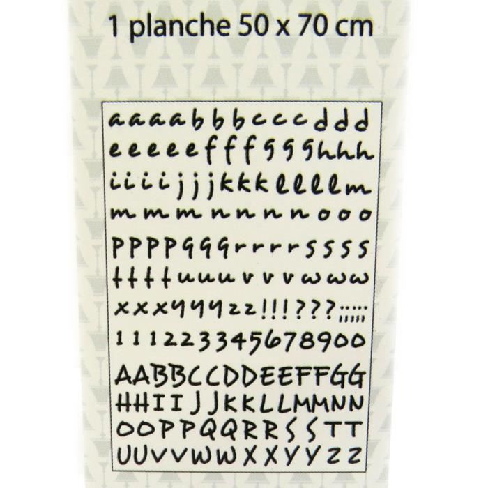 Planche de stickers "Alphabet" (50x70 cm) Achat / Vente stickers Grès