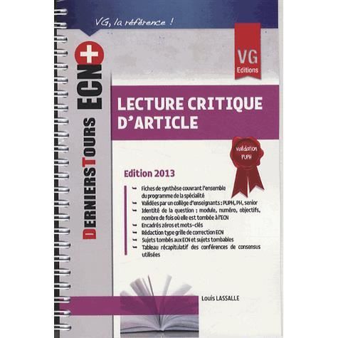 lecture critique article scientifique lecture critique article scientifique