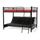 LIT COMBINE - LIT MEZZANINE HUGO Lit mezzaclic 140x190 matelas pixel noir/roug