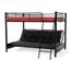 LIT COMBINE - LIT MEZZANINE HUGO Lit mezzaclic 140x190 matelas pixel noir/roug