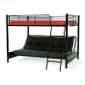 LIT COMBINE - LIT MEZZANINE HUGO Lit mezzaclic 140x190 matelas pixel noir/roug