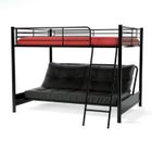 LIT COMBINE - MEZZANINE  HUGO Lit mezzaclic 140x190 matelas pixel noir/roug