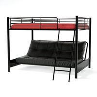 LIT COMBINE - MEZZANINE  HUGO Lit mezzaclic 140x190 matelas pixel noir/roug