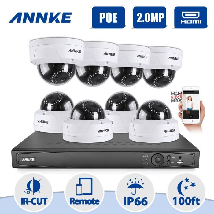 ANNKE kit caméra de surveillance extérieur filaire 8CH NVR enregistreur
