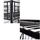 LIT COMBINE - LIT MEZZANINE HUGO Lit mezzaclic 140x190 matelas pixel noir/roug
